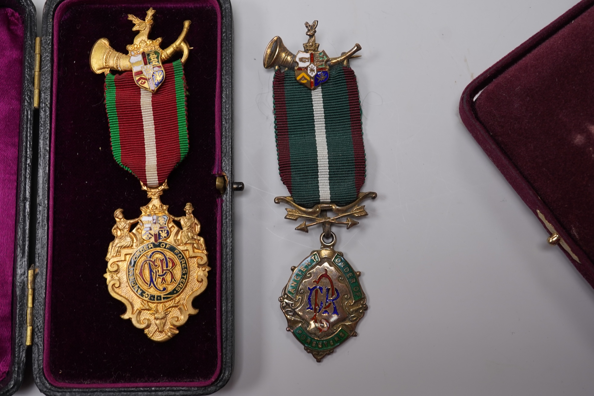 A small group of British coinage to include a 1936 Maundy set, together with two Foresters medals, one silver